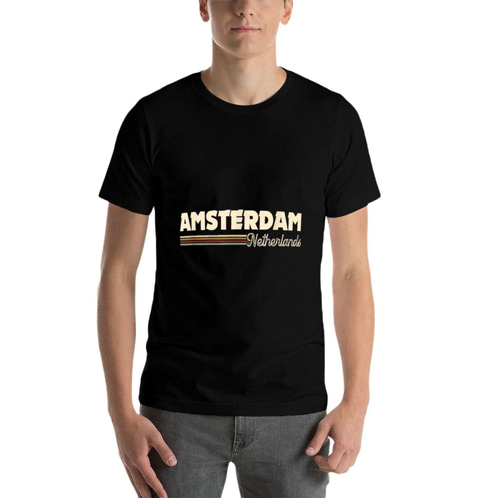 Retro Amsterdam Netherlands Gifts Souvenirs Men Women Kids  Trendy Pattern T-Shirt