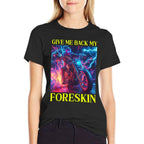 Give Me Back My Foreskin Funny Edgy Hard Skeleton Meme  Rolled Sleeves T-Shirt