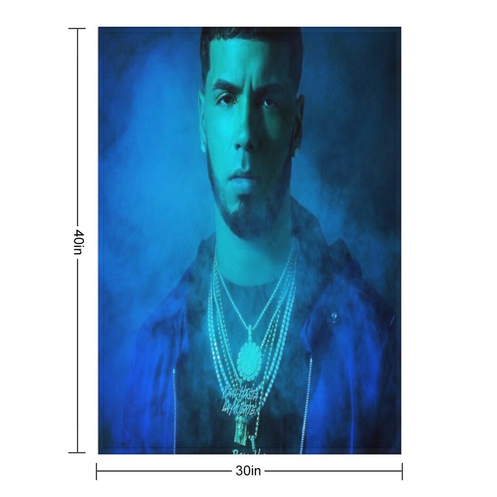Real Hasta La Muerte Album Cover Anuel AA Sustainable Throw Blanket
