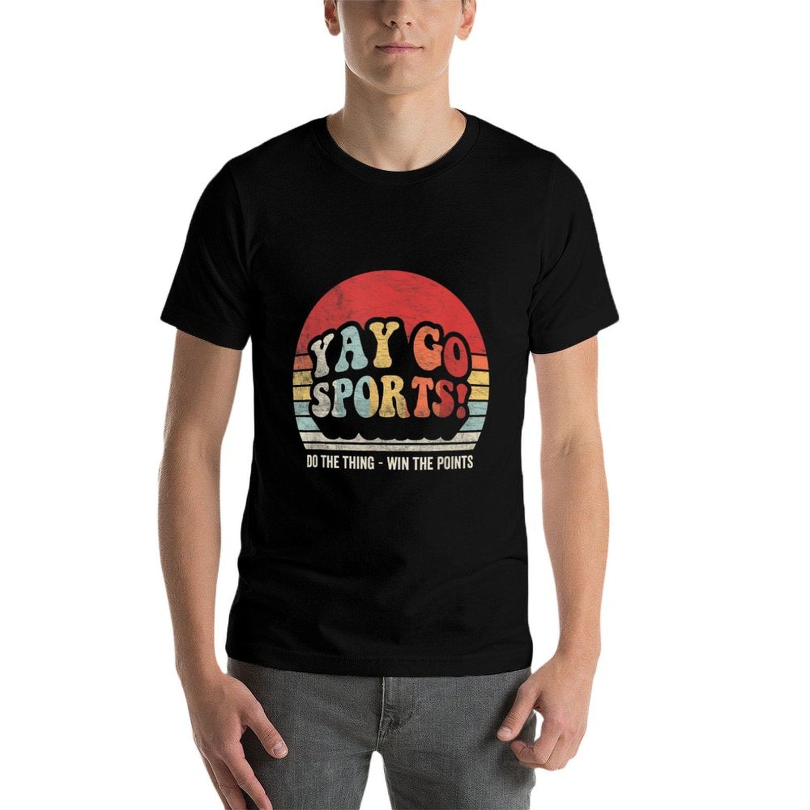 Vintage Retro Yay Go Sports! Funny Sports  Graphic-printed T-Shirt