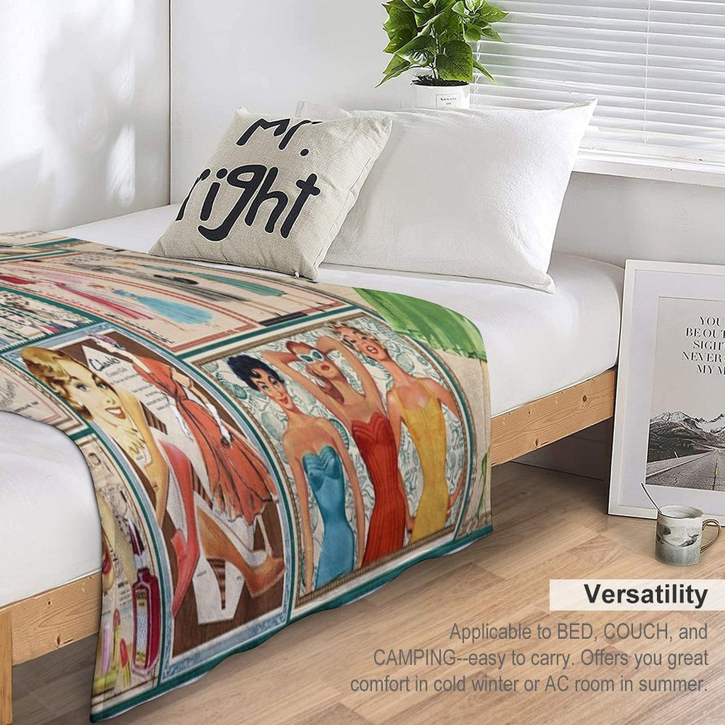 50s Fashion Compact Throw Blanket