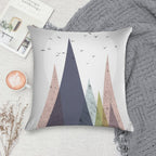 Mid-Century Scandinavian Mountains Soft Hidden Zipper Throw Pillow