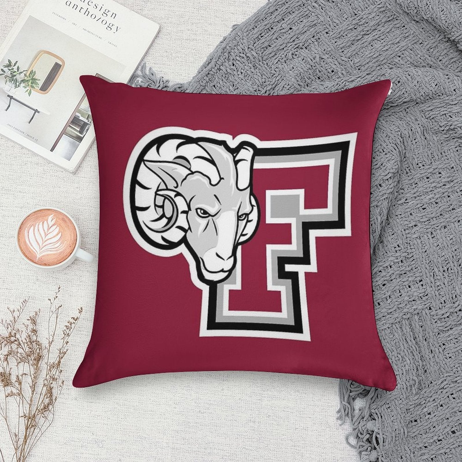 Fordham Rams Soft Short Plush Fabric Throw Pillow