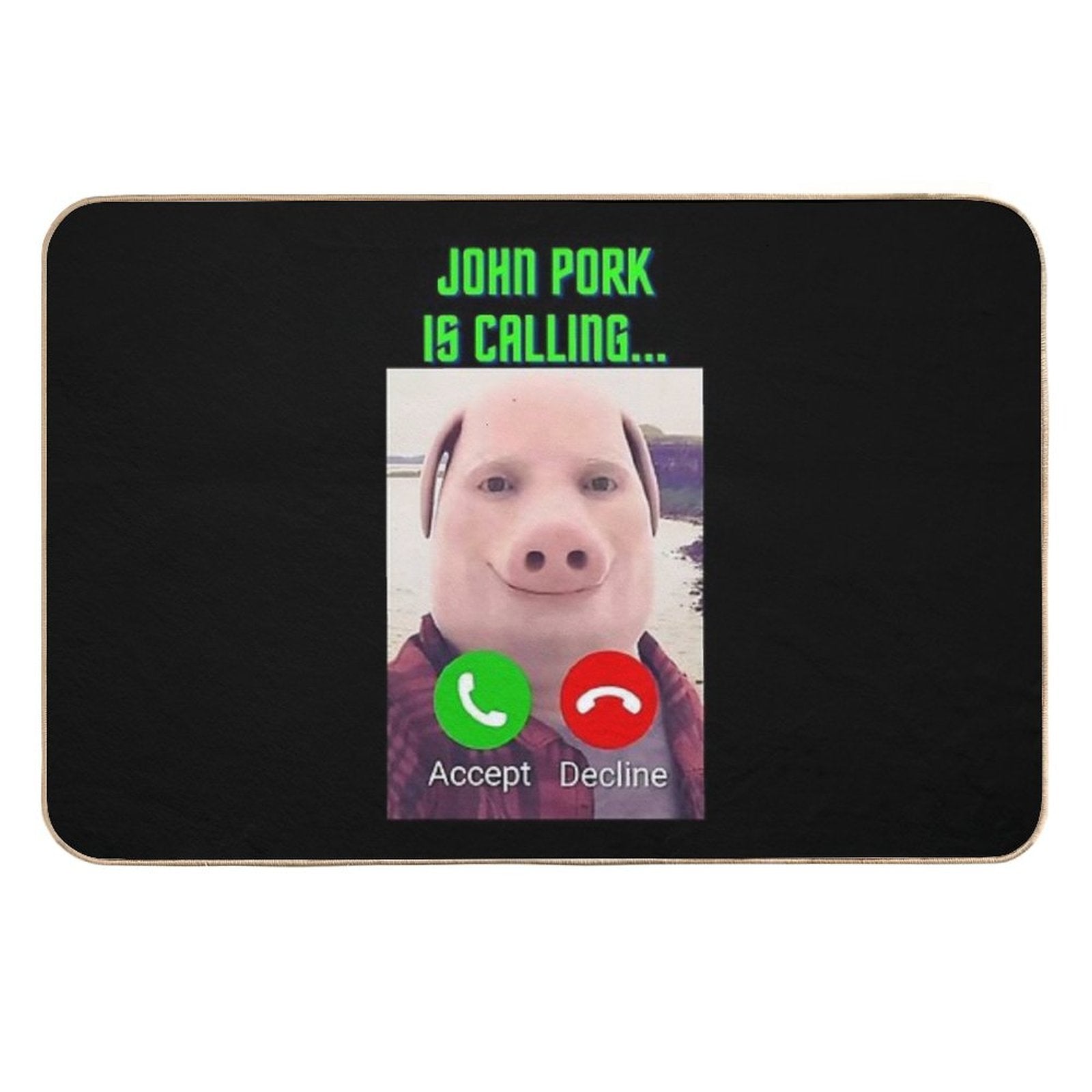 John Pork Is Calling  Non-Slip Bath Mat