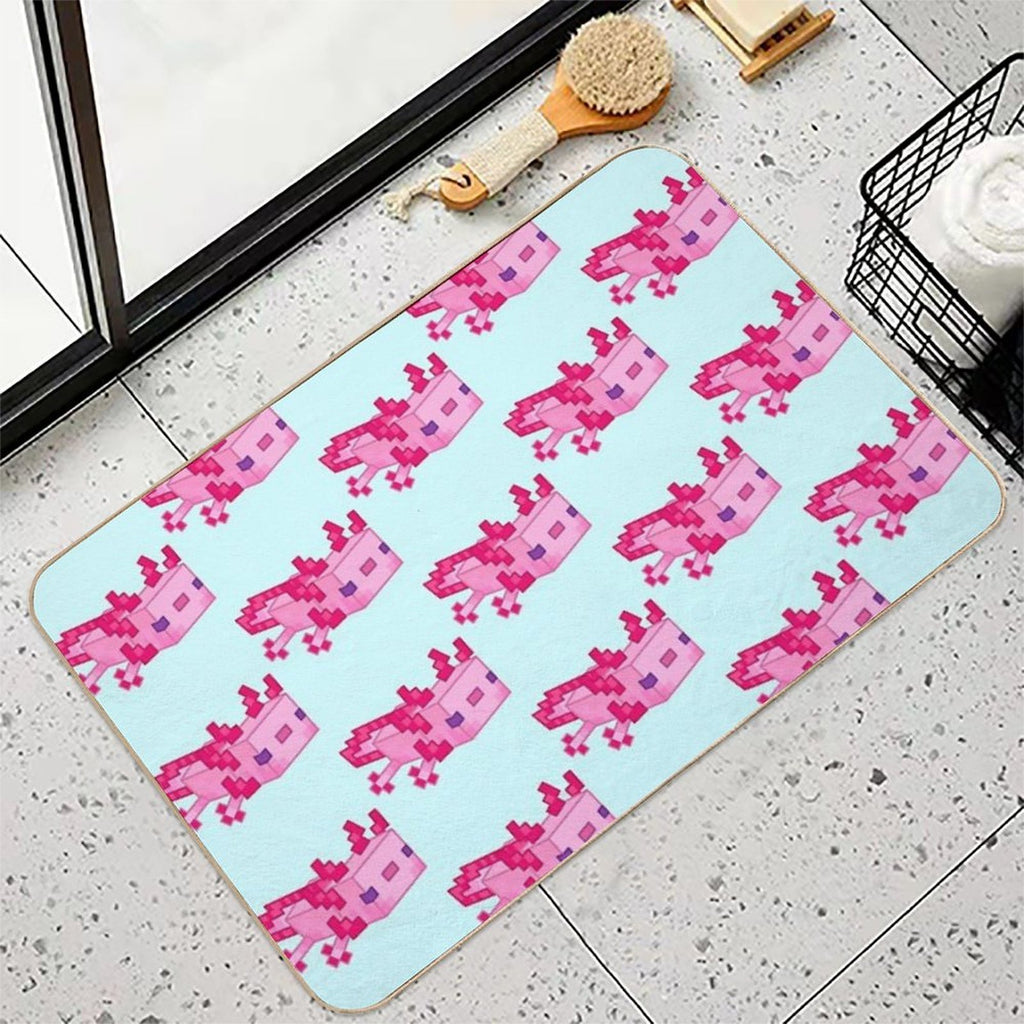 Minecraft Pink Axolotl  Dirt-Trapping Bath Mat