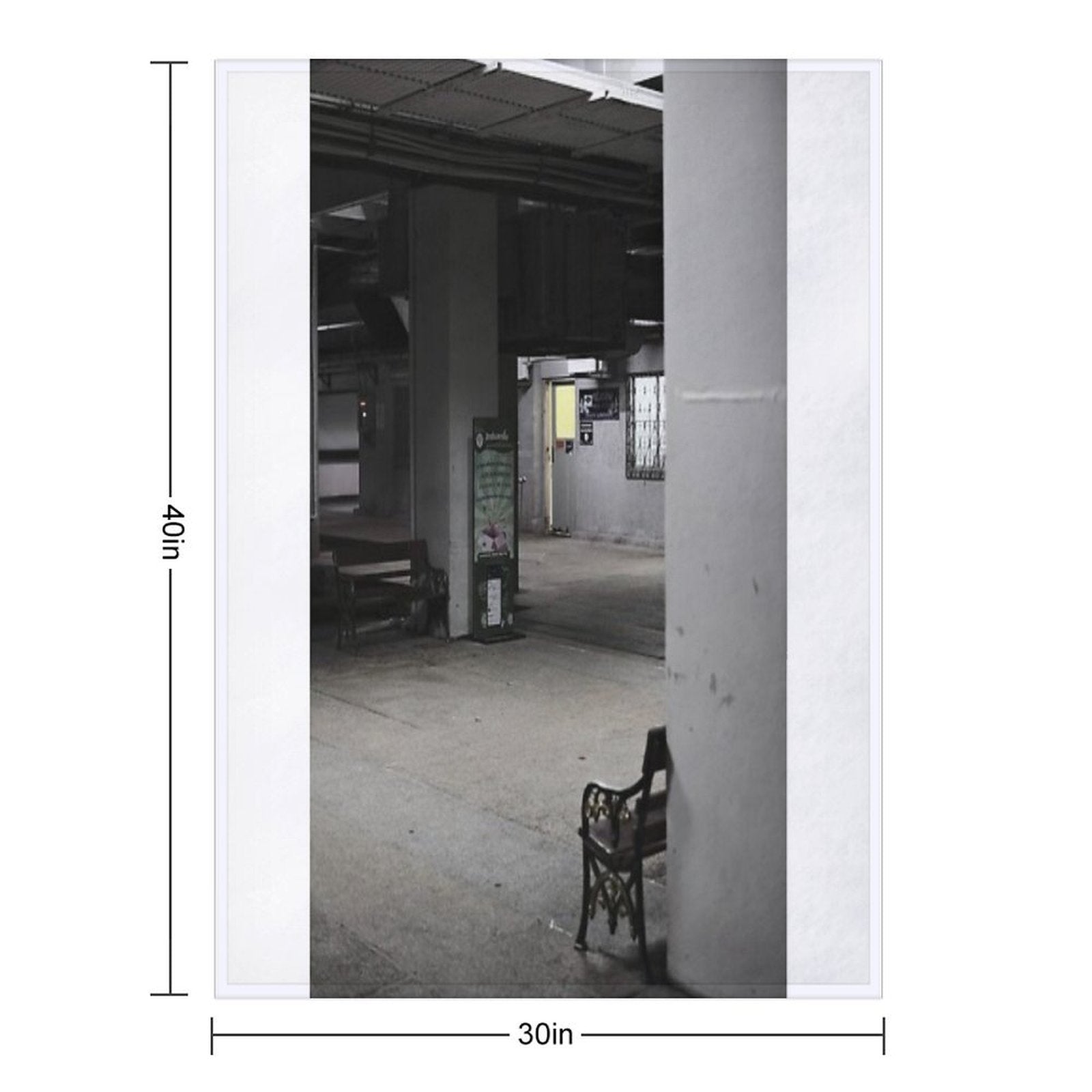 The Waiting Corner – Liminal Bench Scene at Night Machine-washable Throw Blanket