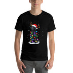 Black Lab Labrador Dog Funny Christmas Lights Reindeer Xmas  Graphic-printed T-Shirt