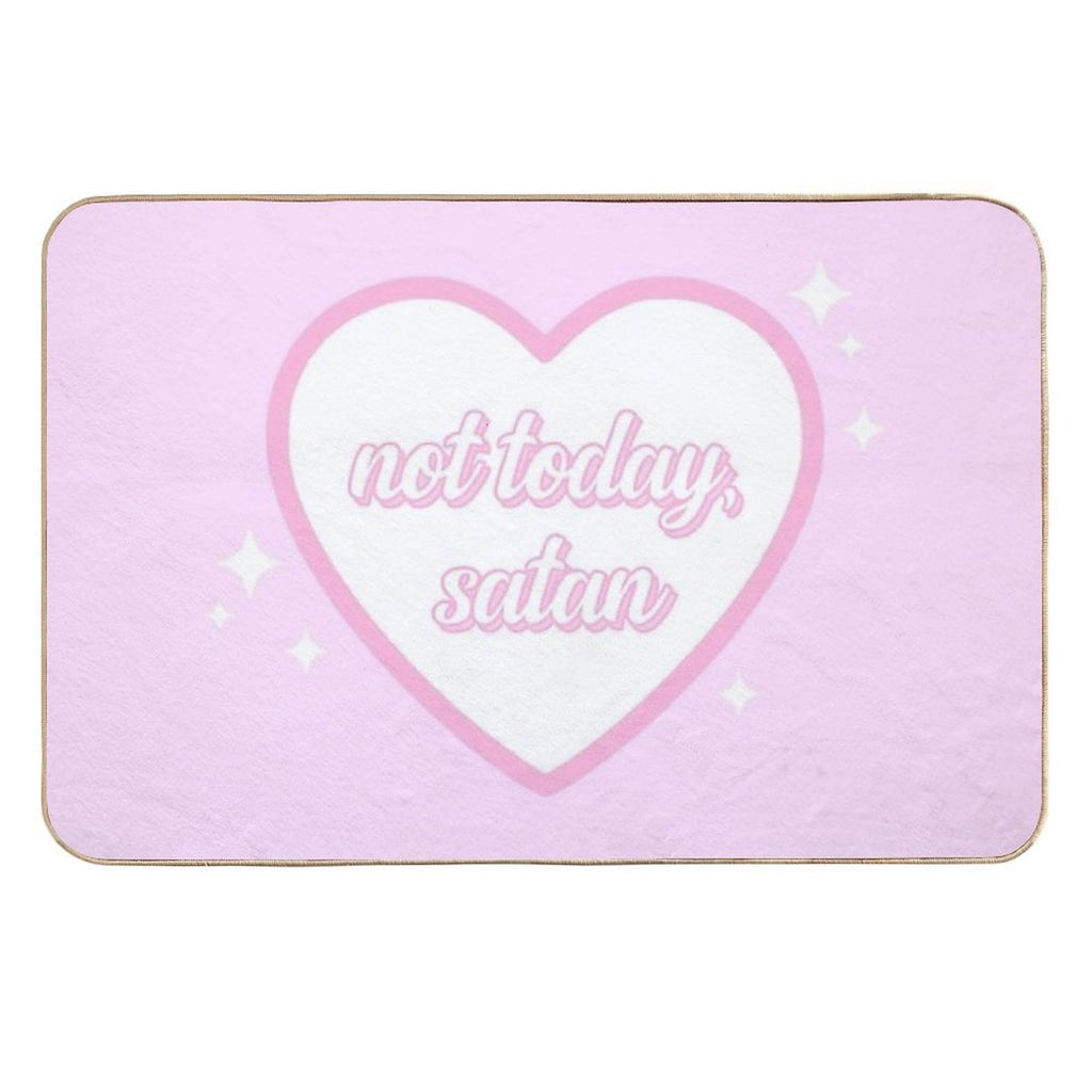 Not Today Satan  Nikury  Fade-Resistant Bath Mat