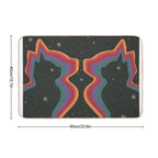 Rainbow Cats, Cosmic Space Stars Art  Pet-Safe Bath Mat