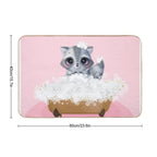 Cute Baby Raccoon in A Bathtub, Girls Bathroom Print, Baby Animals in Tub, Whimsy Animal, Kids Bathroom Art  Non-Slip Bath Mat