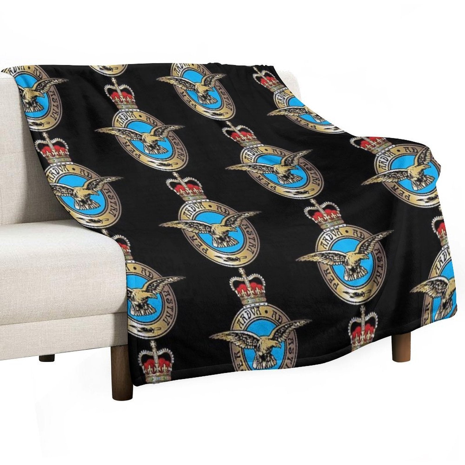Royal Air Force Badge Sustainable Throw Blanket