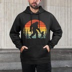 Retro Vintage Bigfoot Dad Fathers Day Father Son Matching Versatile Streetwear Hoodie