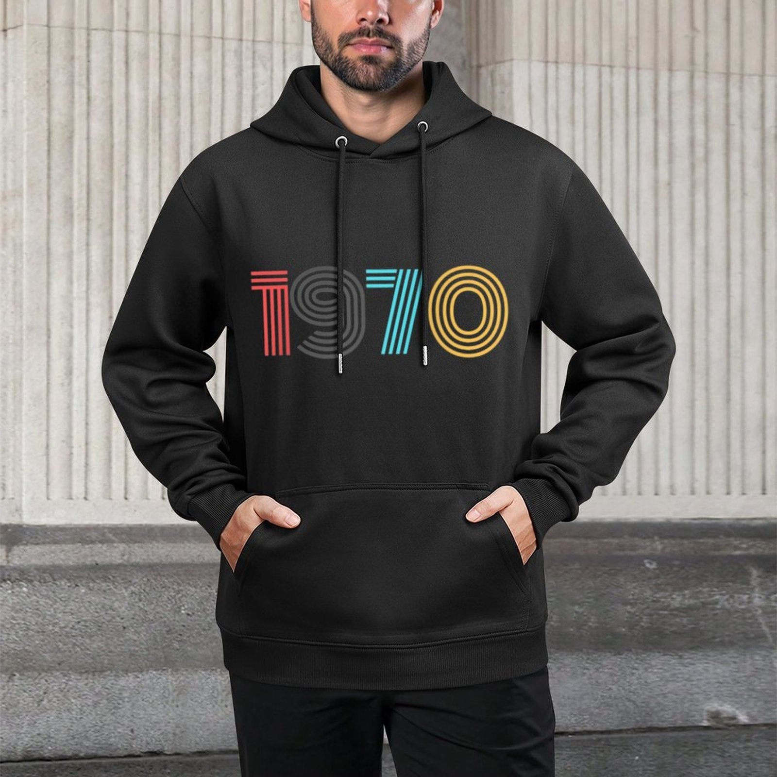 50th Birthday Retro 1970 for Her And Him Funny Saying Raglan Baseball Unisex Design Hoodie