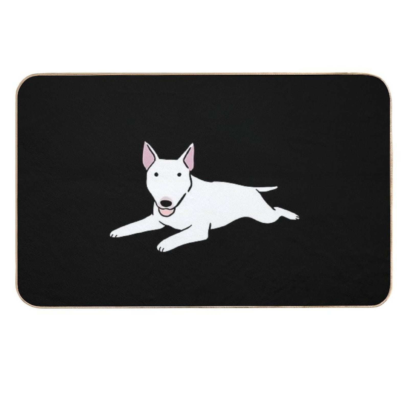 Bull Terrier Dog Cute Illustration  Pet-Safe Bath Mat