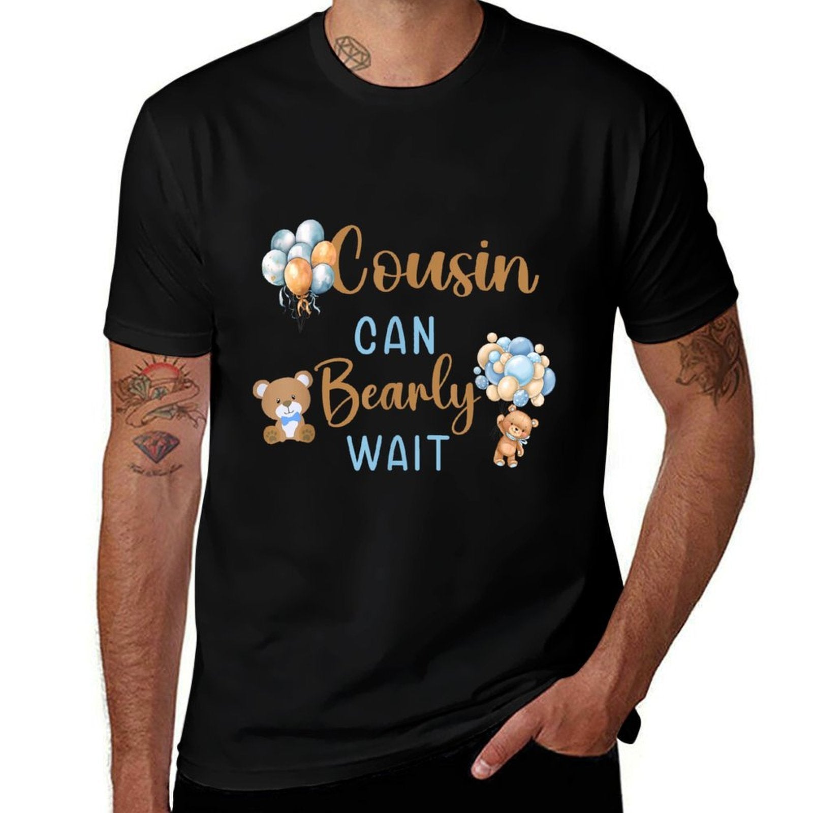Cousin Can Bearly Wait Gender Neutral Baby Shower Matching  Versatile T-Shirt