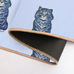 Cat in Blue by Artist Louis Wain  Non-Slip Bath Mat