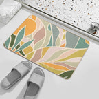 Abstract Botanical Mid Century Modern  Multi-Purpose Bath Mat