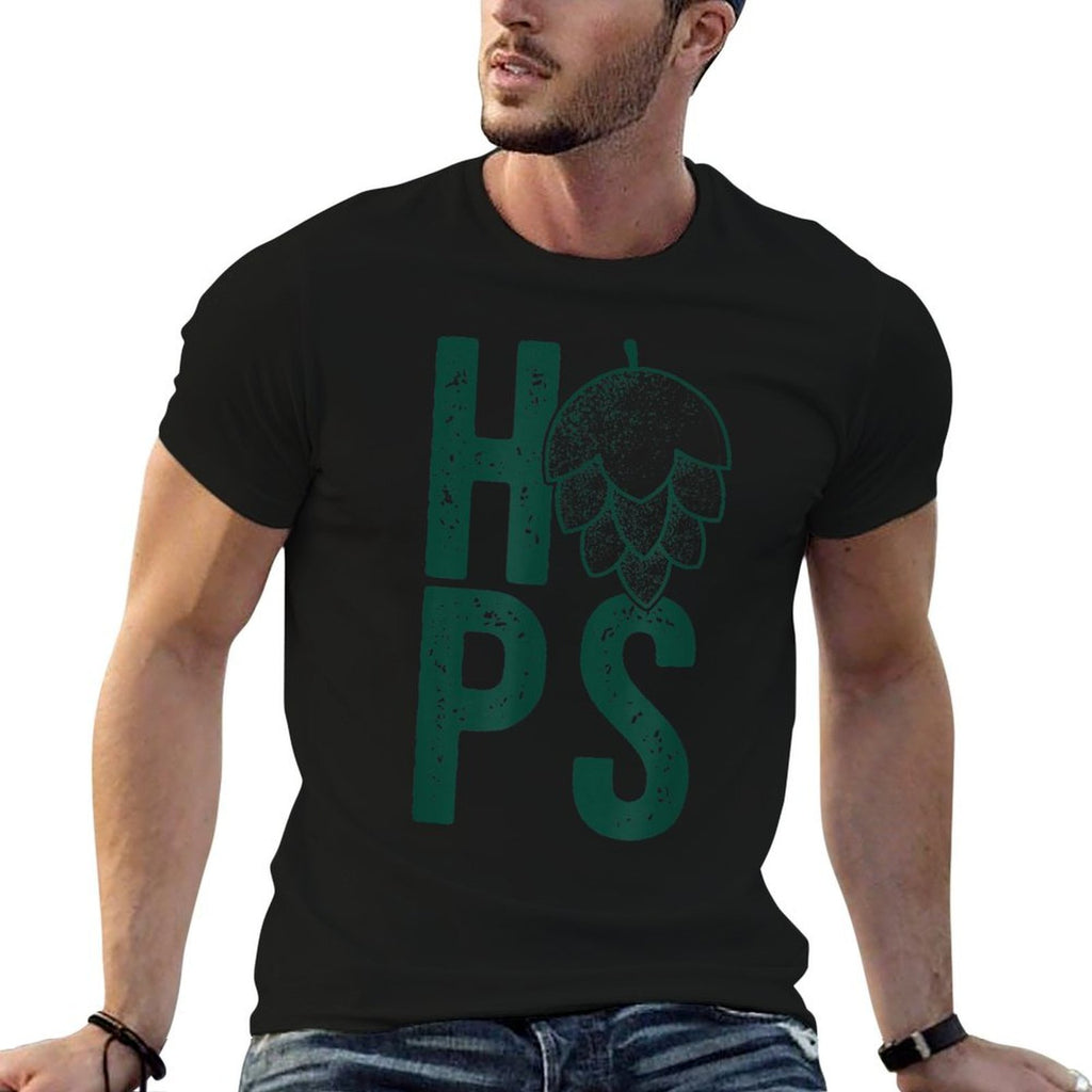 HOPS H-O-P-S FLOWER Craft Beer Hops Drinking Meme  Summer-ready Fabric T-Shirt