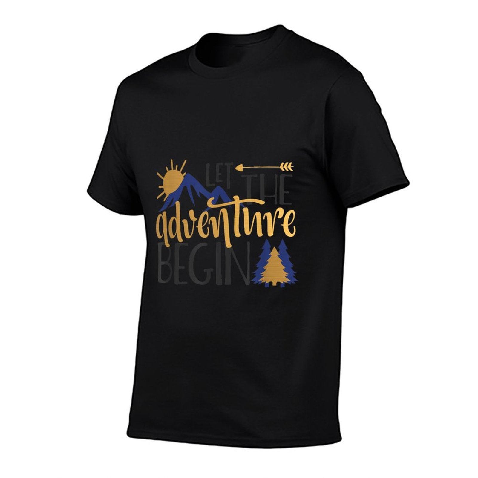 Let The Adventure Begin Gift  Ribbed Collar T-Shirt