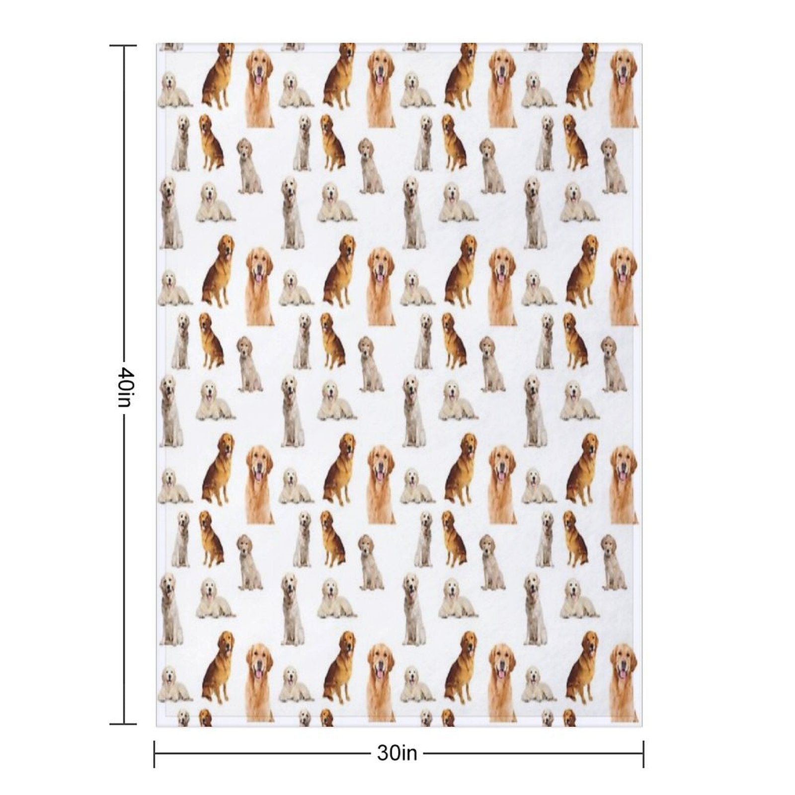 Golden Retrievers Seamless Pattern Anti-pilling Throw Blanket
