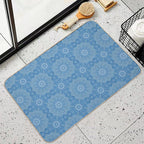 Boho Blue Elegant Mandala Pattern  Easy Maintenance Bath Mat