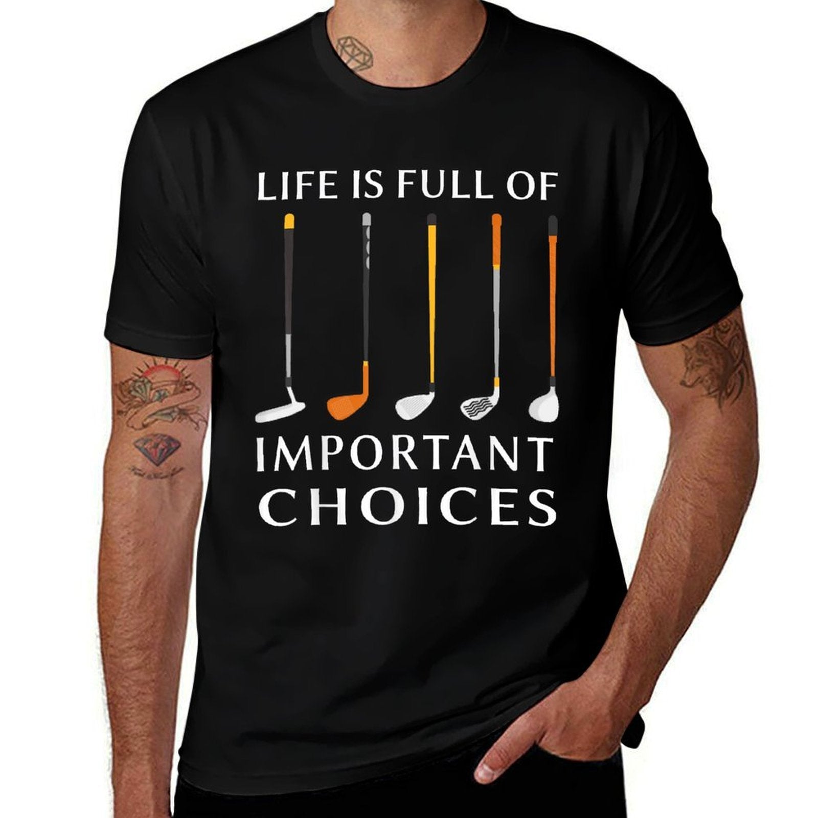 Funny Life Is Full Of Important Choices Golf Lover Men Gift  Lightweight T-Shirt