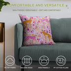 Cheetah’s in A Rainbow Garden Soft Warmth Comfort Throw Pillow