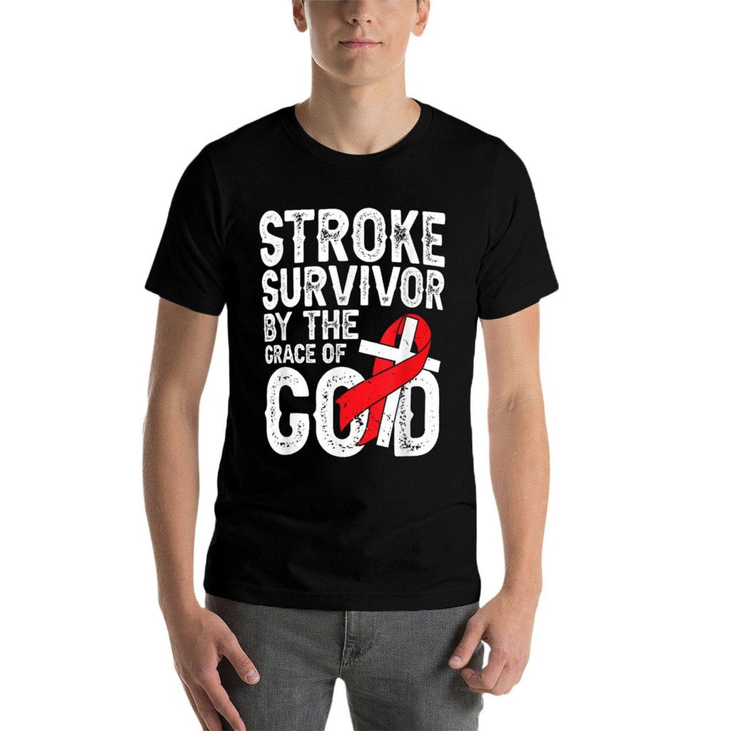 Stroke Survivor by The Grace of God - Stroke Survivor  Rolled Sleeves T-Shirt