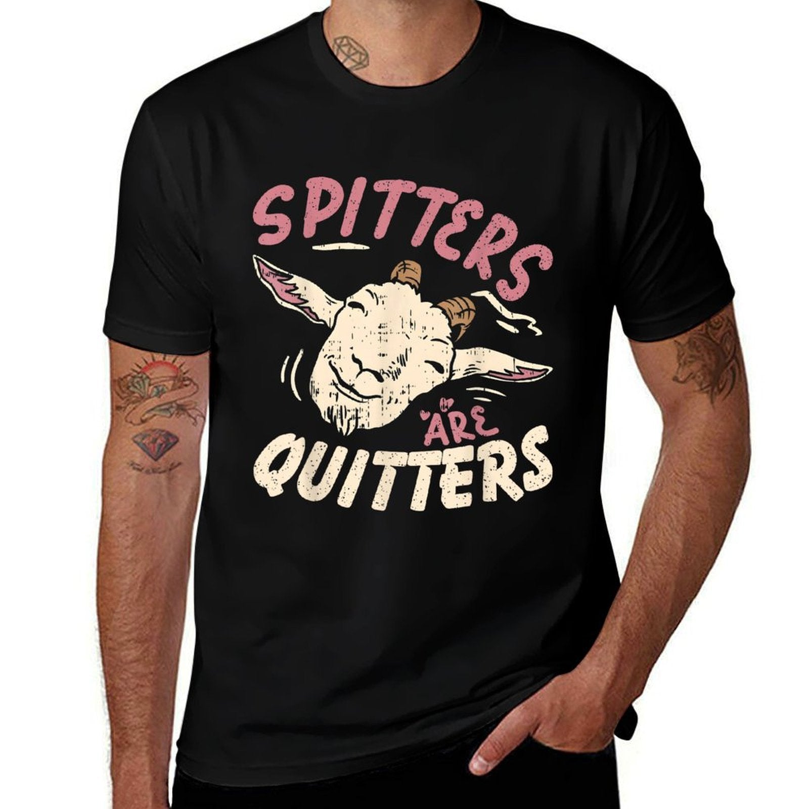 Spitters Are Quitters Funny Meme Adult Humor Inappropriate Comfortable T-Shirt