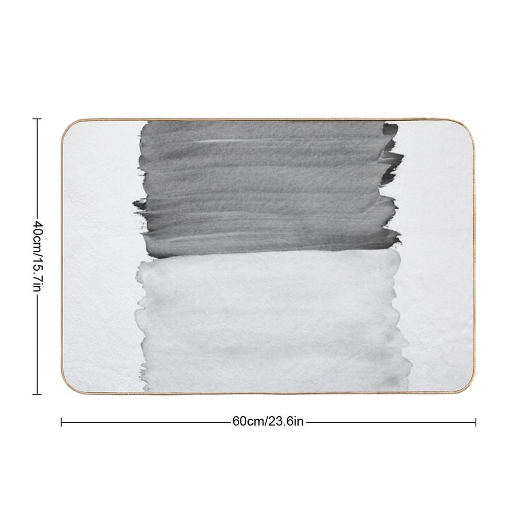 Gray Black White Abstract Minimalism #1 #minimal #ink #decor #art  Easy To Clean Bath Mat
