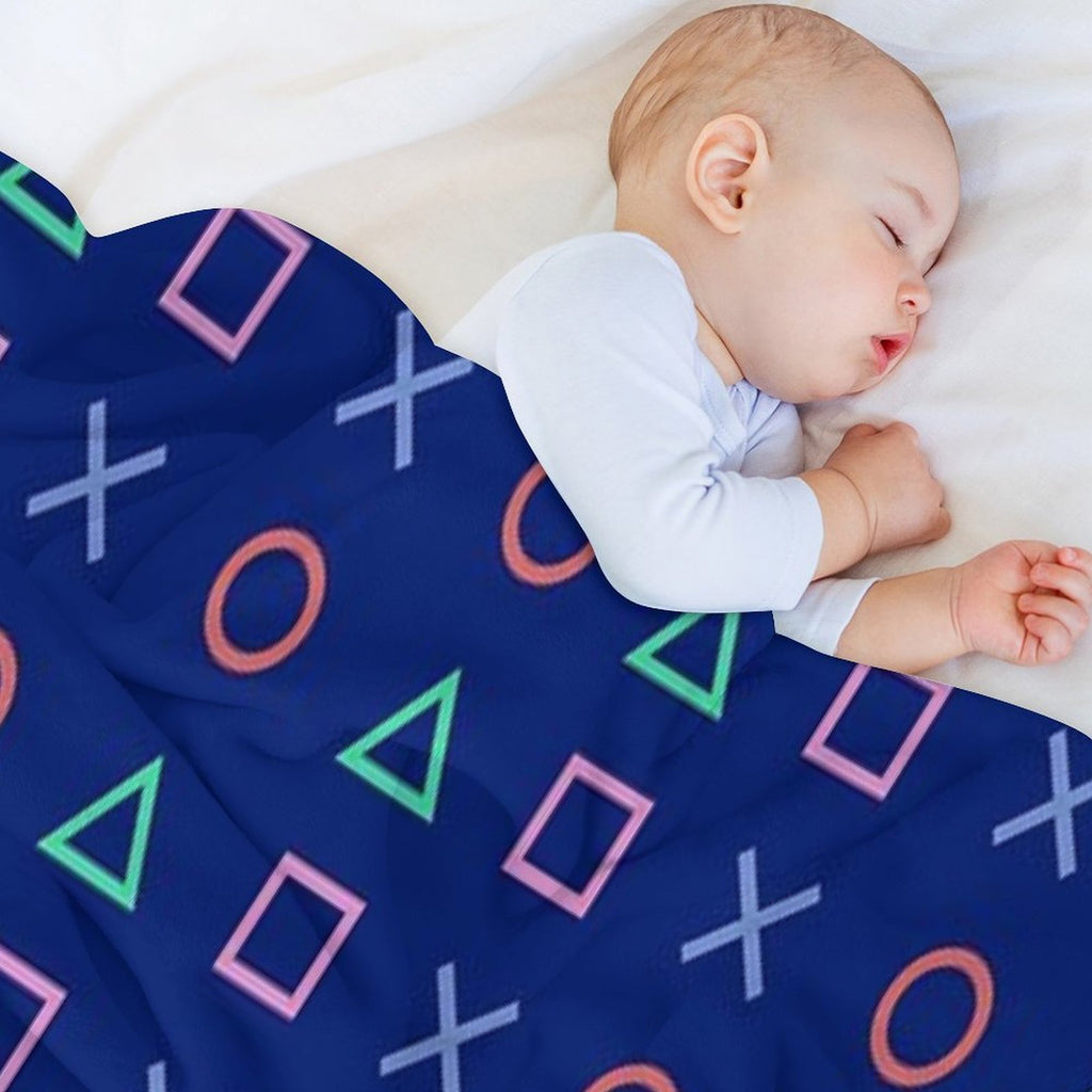 Blue Madness Playstation Controller Buttons Icon All-season Throw Blanket