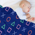 Blue Madness Playstation Controller Buttons Icon All-season Throw Blanket