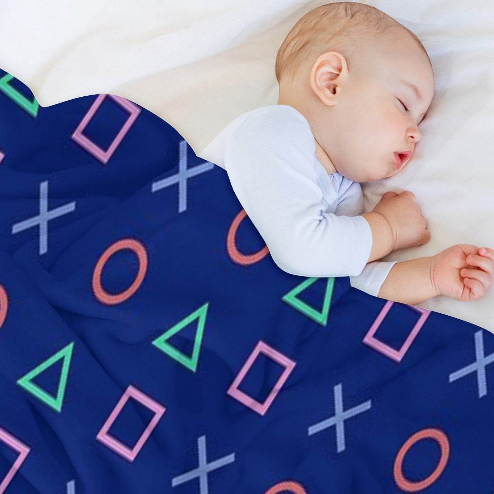 Blue Madness Playstation Controller Buttons Icon All-season Throw Blanket