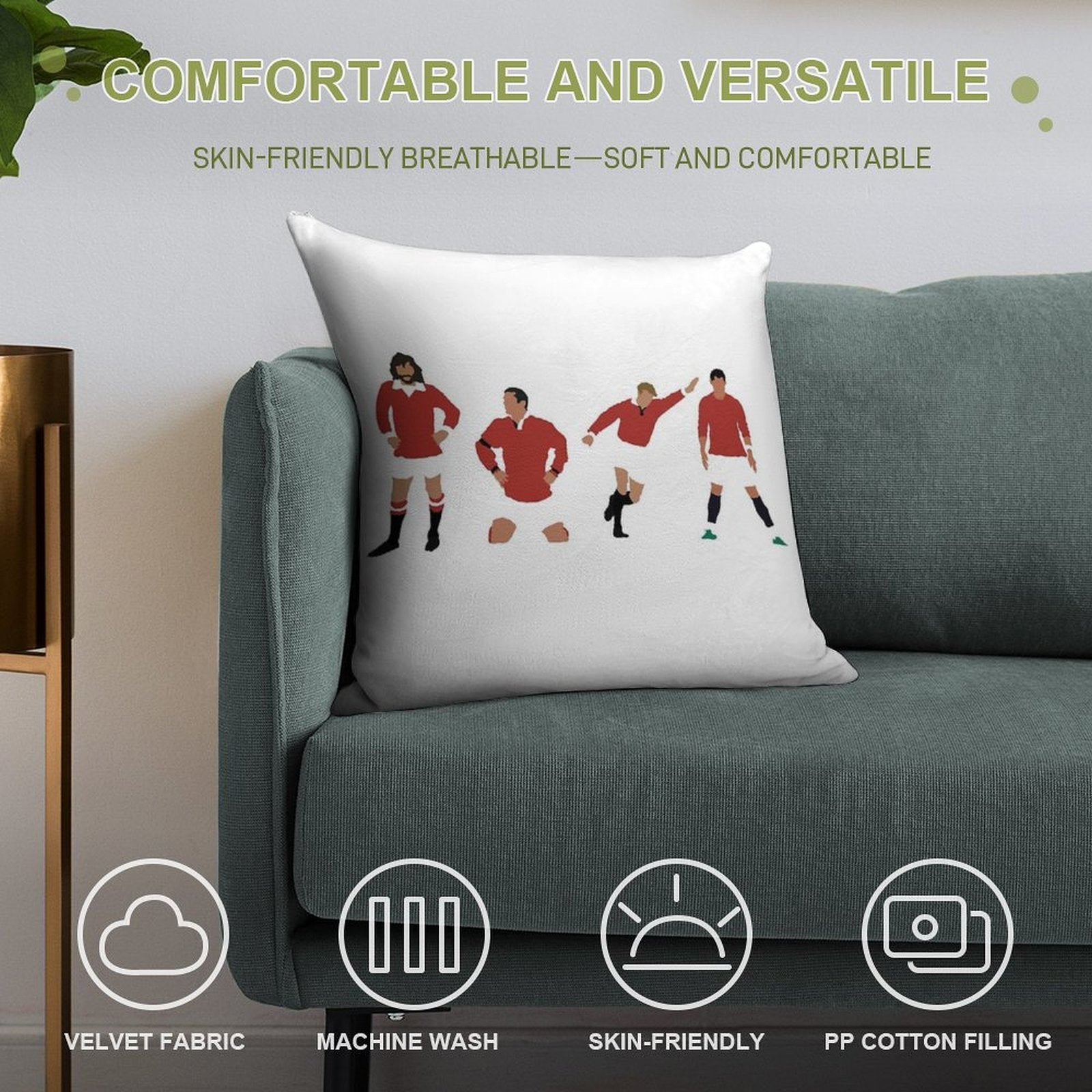 Manchester United Number 7 Design! Soft Decorative Cover Throw Pillow