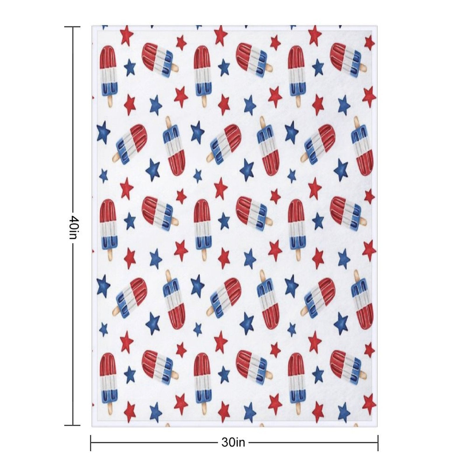 4th of July Red, White And Blue Popsicles Durable Throw Blanket