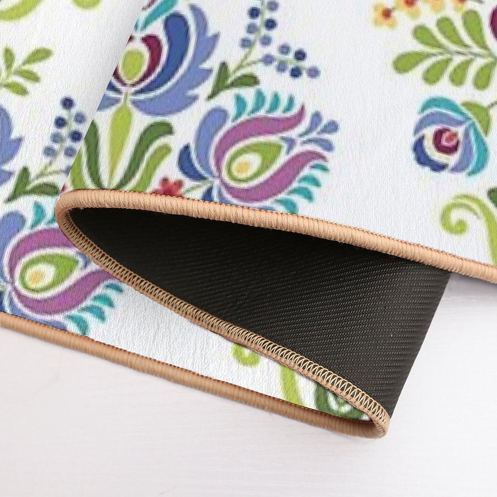 Hungarian Folk Design Violet  High-Traffic Bath Mat