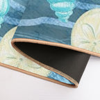 Happy Dancing Sea Shells And Sea Stars On The Waves Watercolor II  Versatile Bath Mat