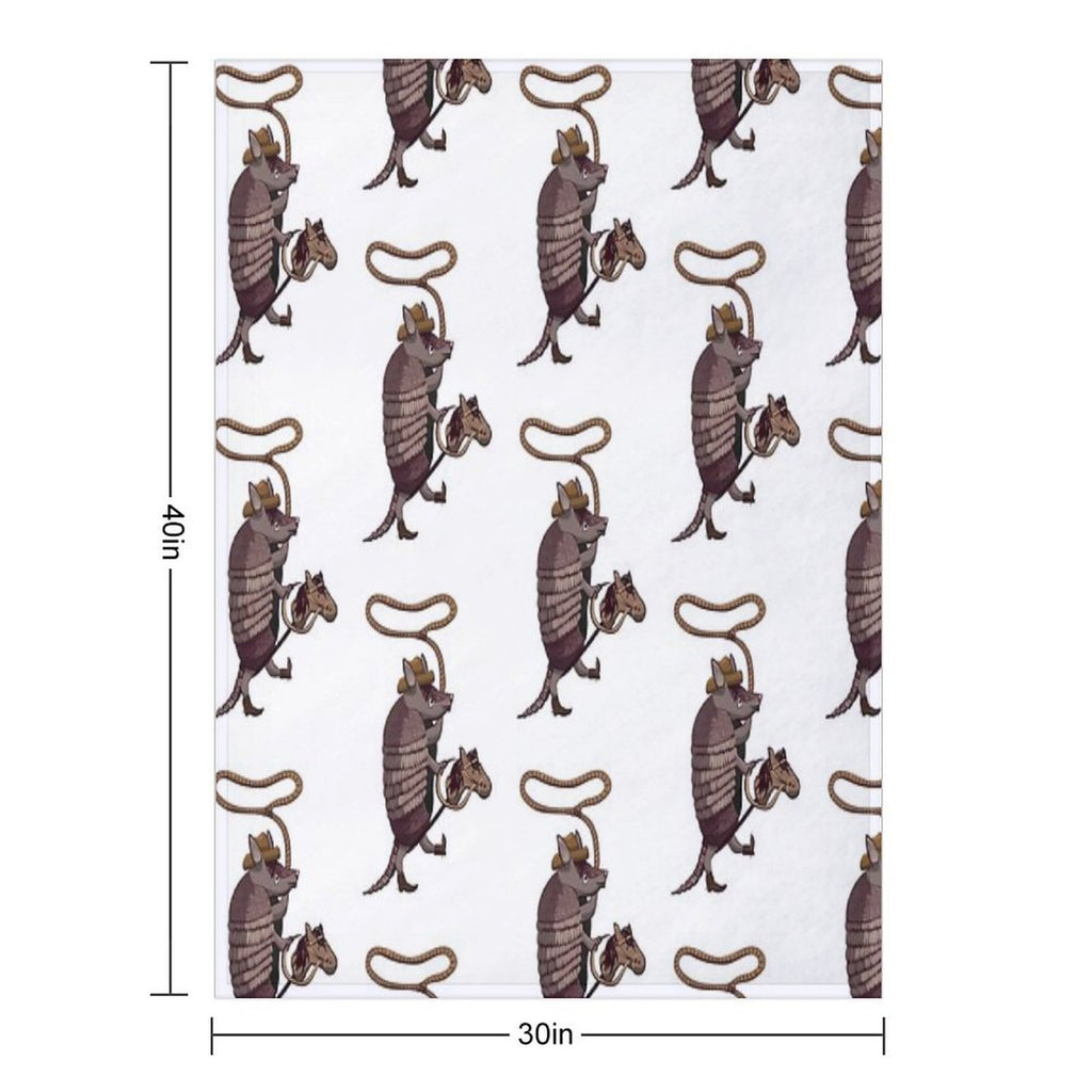 Armadillo Cowboy Durable Throw Blanket