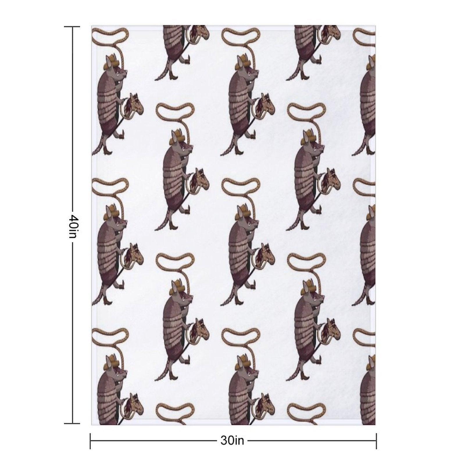 Armadillo Cowboy Durable Throw Blanket