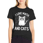 Funny Math And Cats Apparel for Teachers Students Cat Lovers  Slim-fit Cut T-Shirt
