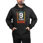 9th Birthday 9 Years Old Vintage Retro 108 Months Relaxed Fit Hoodie
