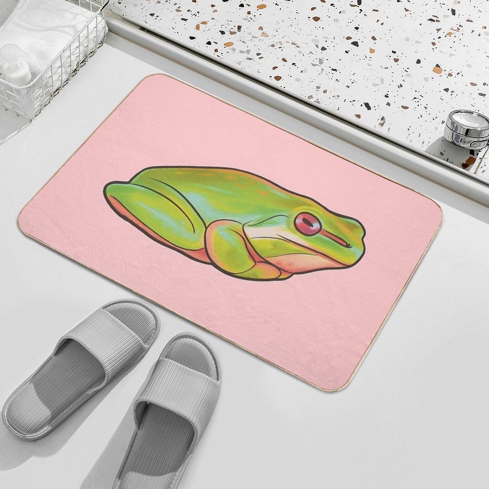 Colorful Frog  Eco-Friendly Bath Mat