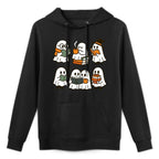Cute Ghosts Reading Books Halloween Medium-Weight Fabric Hoodie
