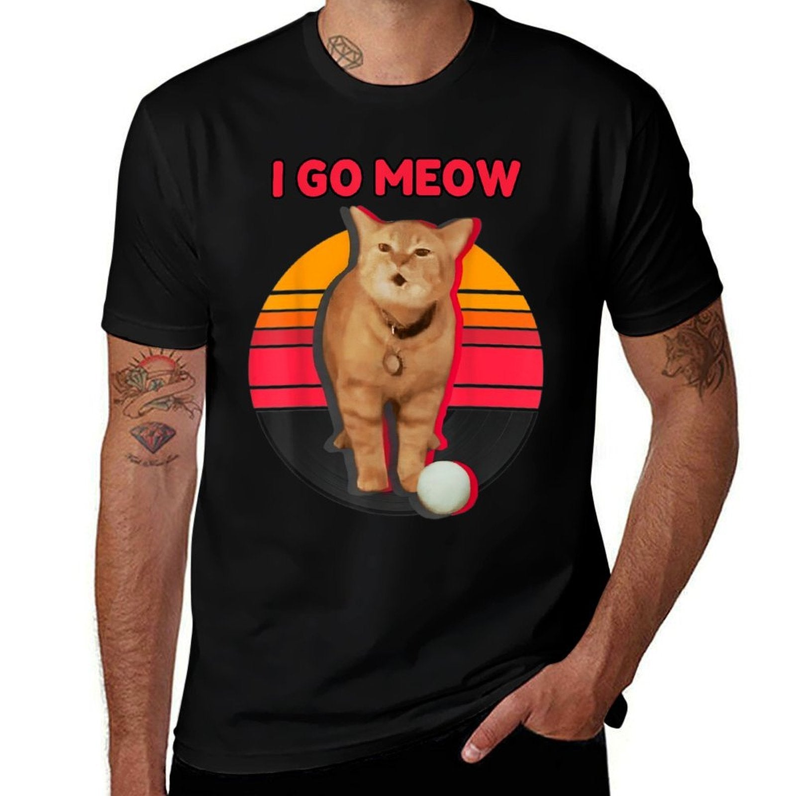 I Go Meow Cat Meme Funny Memes Internet Memes Cat Lover Joke Men Women Kids  Versatile T-Shirt