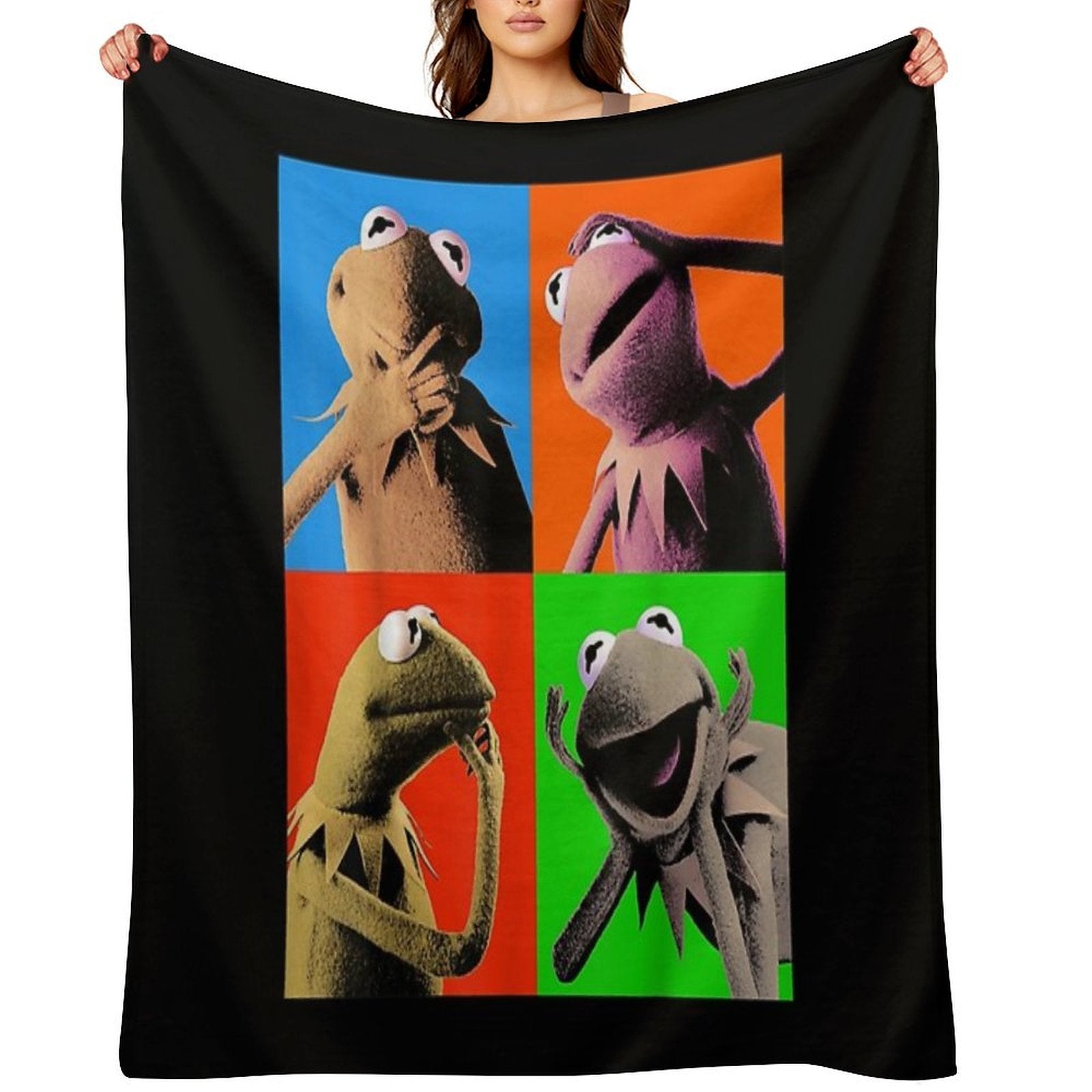 The Muppets Kermit The Frog Pop Art Lightweight Throw Blanket