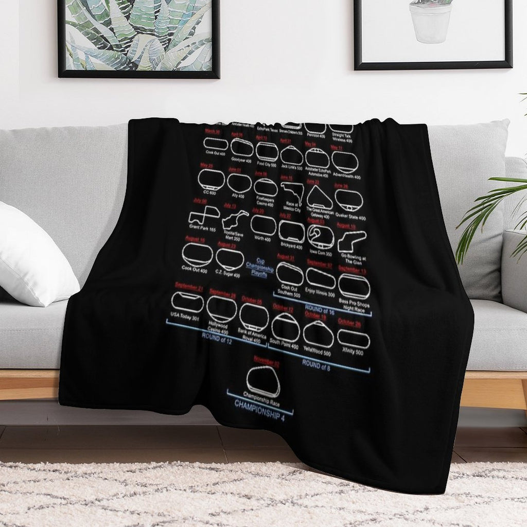 Schedule Nascar Cup Series 2025 Machine-washable Throw Blanket
