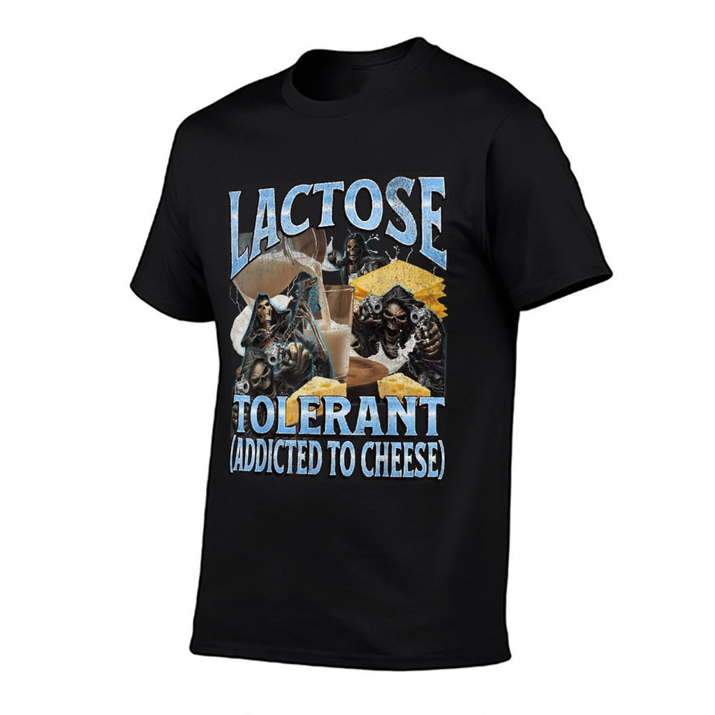 Lactose Tolerant Funny Hard Skeleton Meme Bootleg Graphic  Breathable T-Shirt