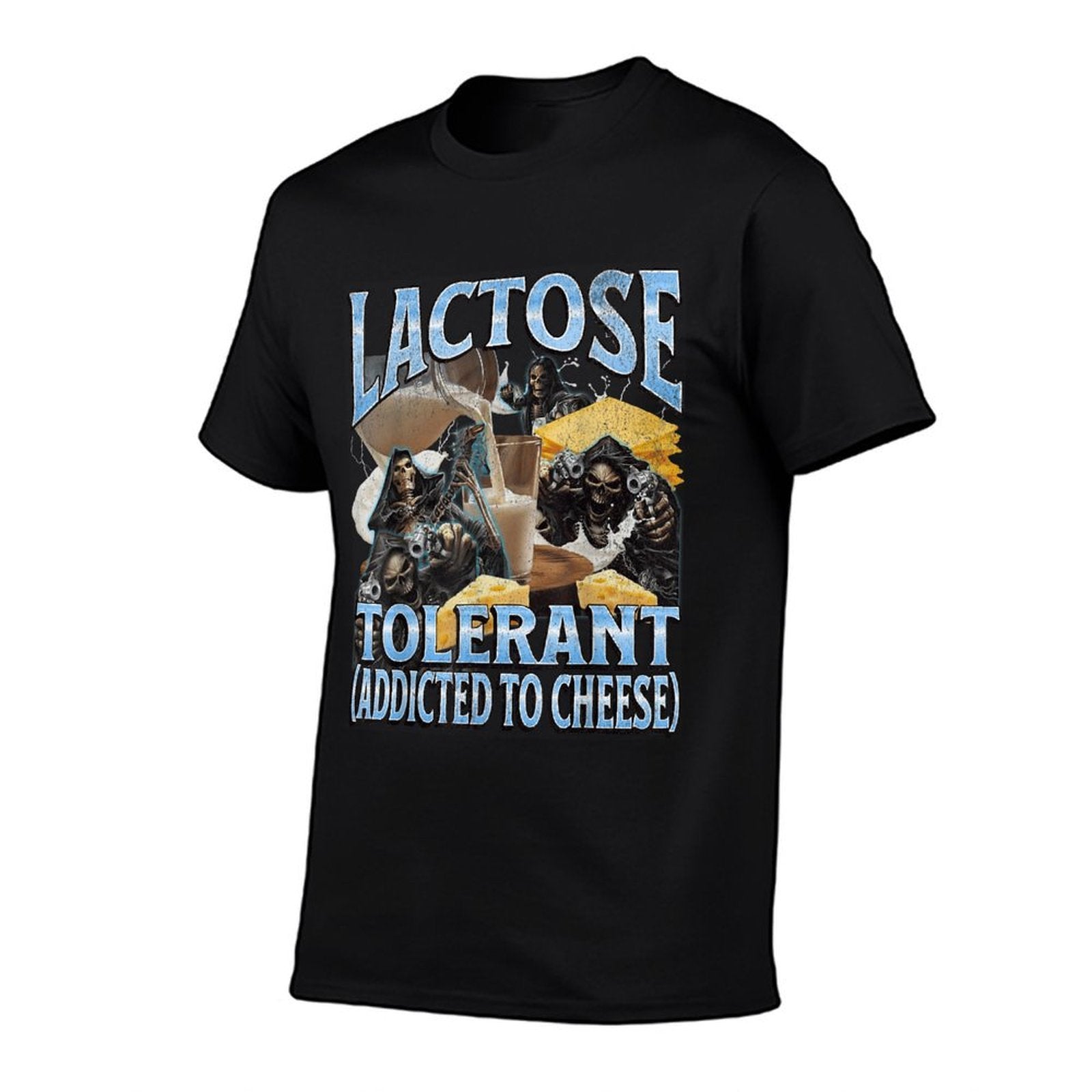 Lactose Tolerant Funny Hard Skeleton Meme Bootleg Graphic  Breathable T-Shirt