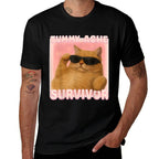 Cat Meme Tummy Ache Survivor Ironic Internet Cats Jokes  Eco-friendly Material T-Shirt
