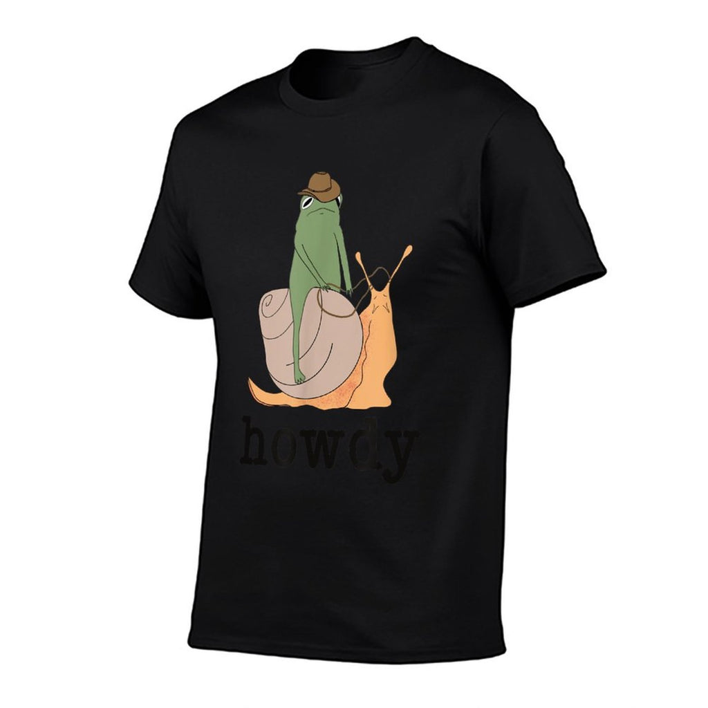 Snail Ridin Frog, Howdy Frog, Cowboy Frog Meme  Relaxed-fit T-Shirt